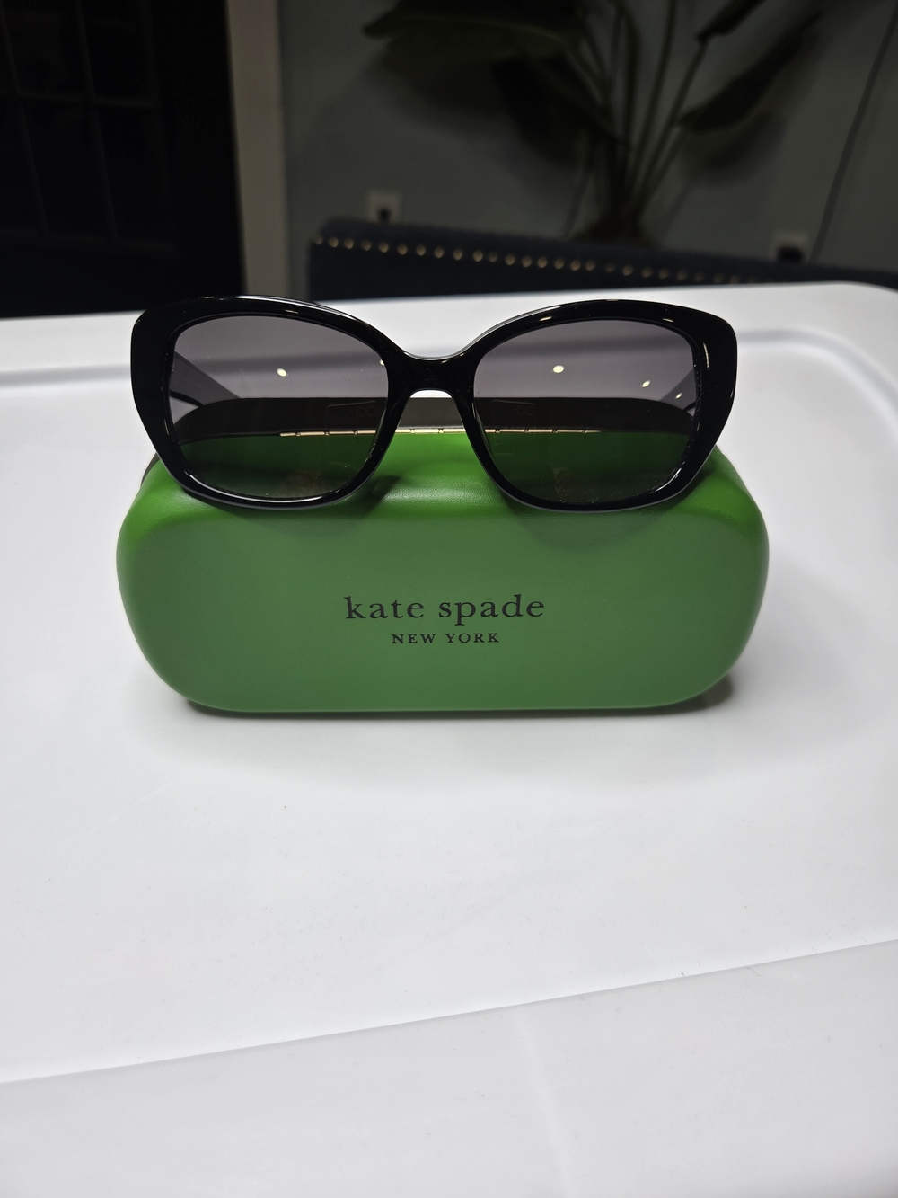 kate spade Black Frame Sunglasses with Gray Gradient Lenses